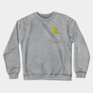 Budgie Parakeet Parrot In Your Front Pocket Crewneck Sweatshirt